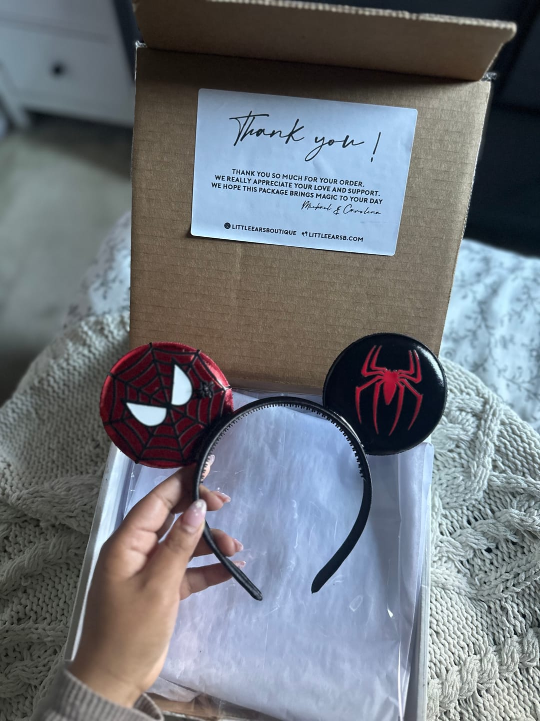 Customer photo review of Spider Mickey Ears for Men