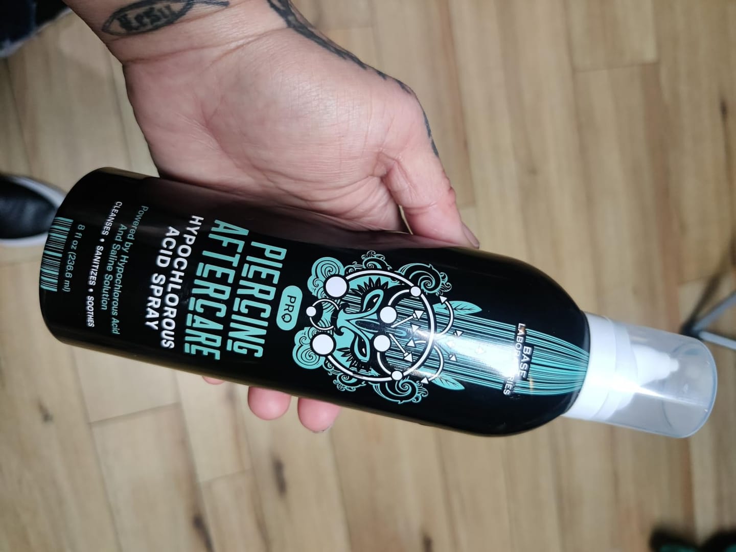 Customer photo review of Piercing Aftercare Hypochlorous Acid Spray