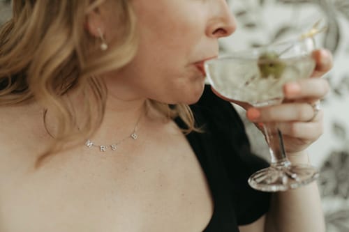 Customer photo review of Personalised Mrs Necklace - White Gold