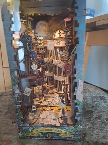 Customer photo review of Magic Night Alley DIY Book Nook Shelf Insert