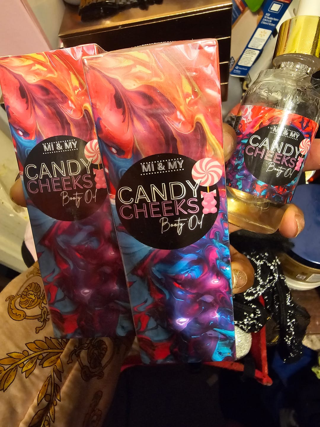 Customer photo review of Candy Cheeks Booty Oil - 3pk