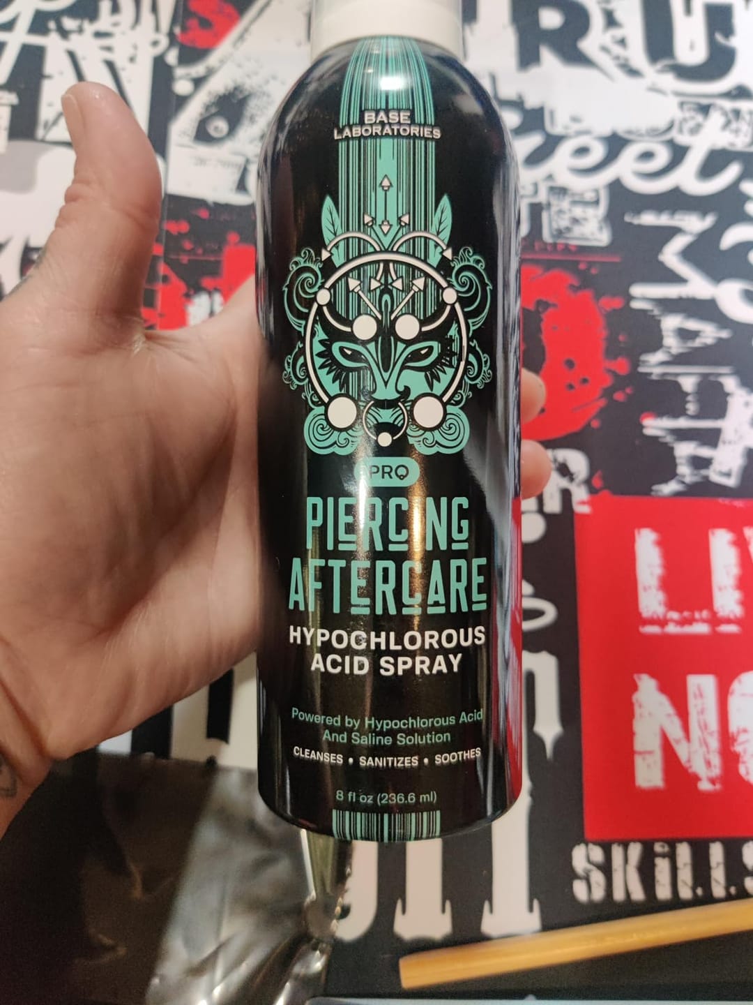 Customer photo review of Piercing Aftercare Hypochlorous Acid Spray