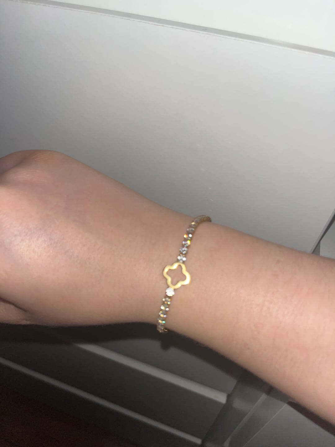 Customer photo review of Tennis Clover Armband | 18K vergoldet