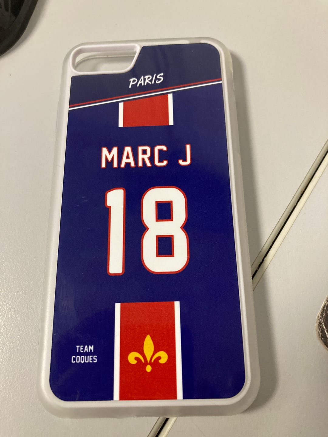 Customer photo review of Coque foot PARIS SG Domicile 1 personnalisable - TEAMCOQUES