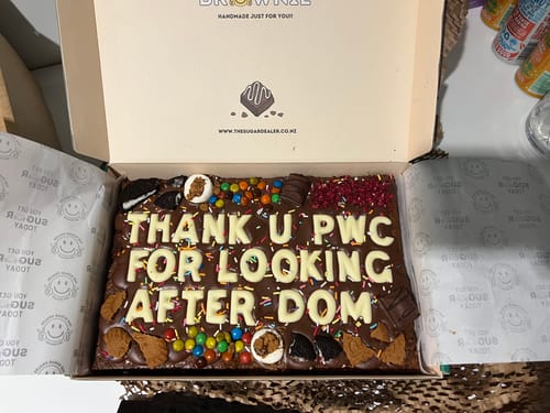 Customer photo review of Mega custom message loaded brownie