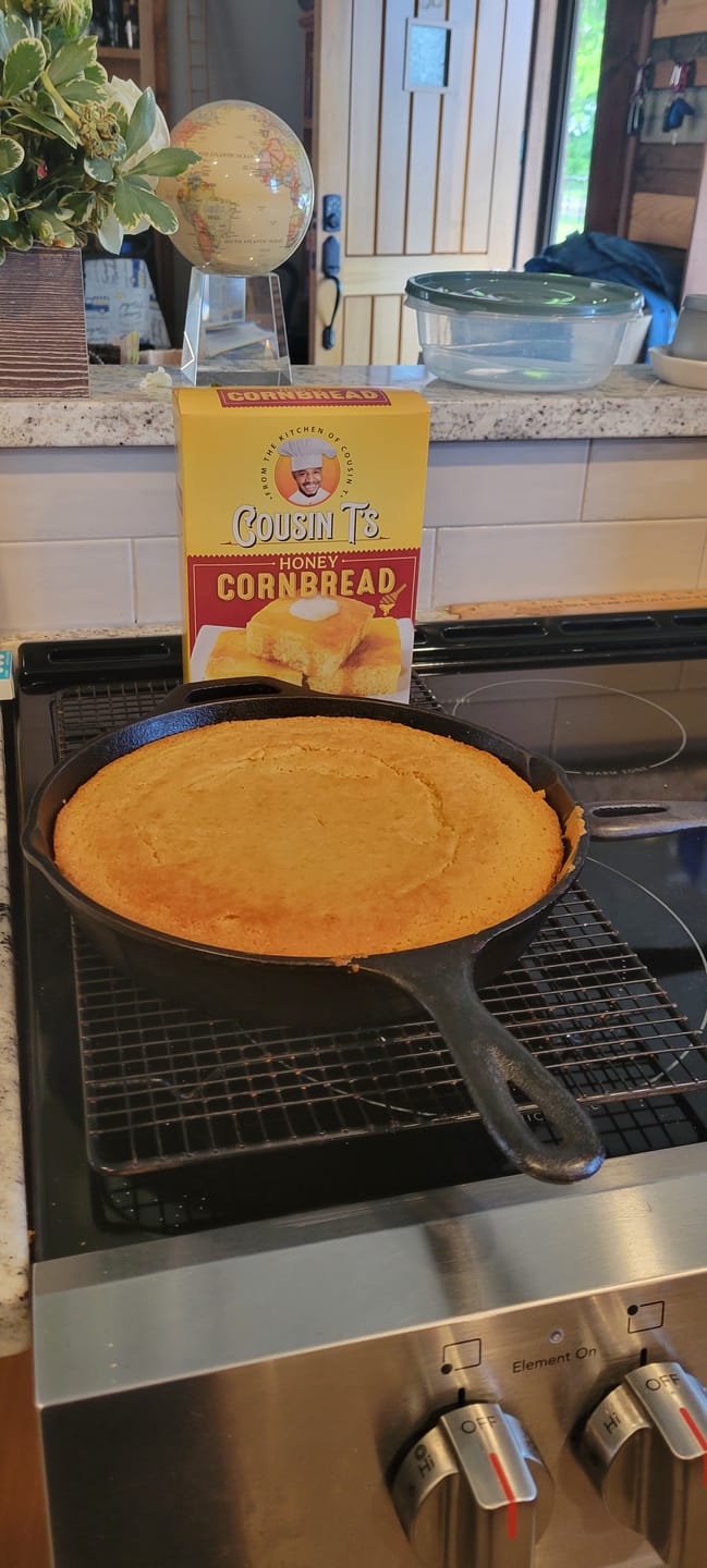 Customer photo review of Cousin T's Gourmet Honey Cornbread Mix