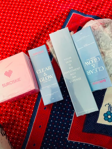 Customer photo review of Clear & Glow - 5% Benzoyl Peroxide Acne Gel