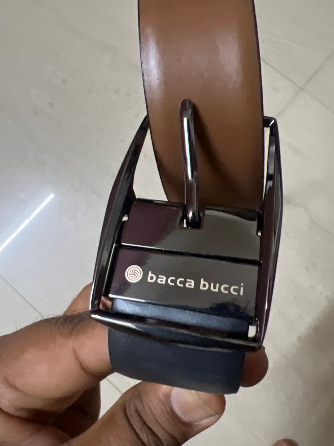 Customer photo review of Bacca Bucci Reversible Genuine leather Classic Dress belt for Men-Black & Brown
