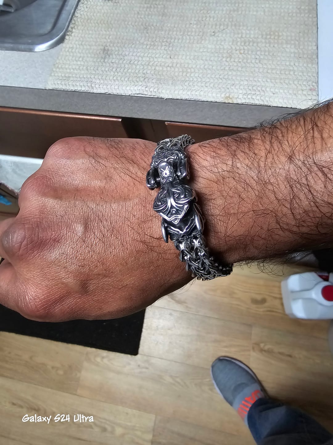 Customer photo review of Fenrir - The Great Wolf - Stainless Steel Bracelet