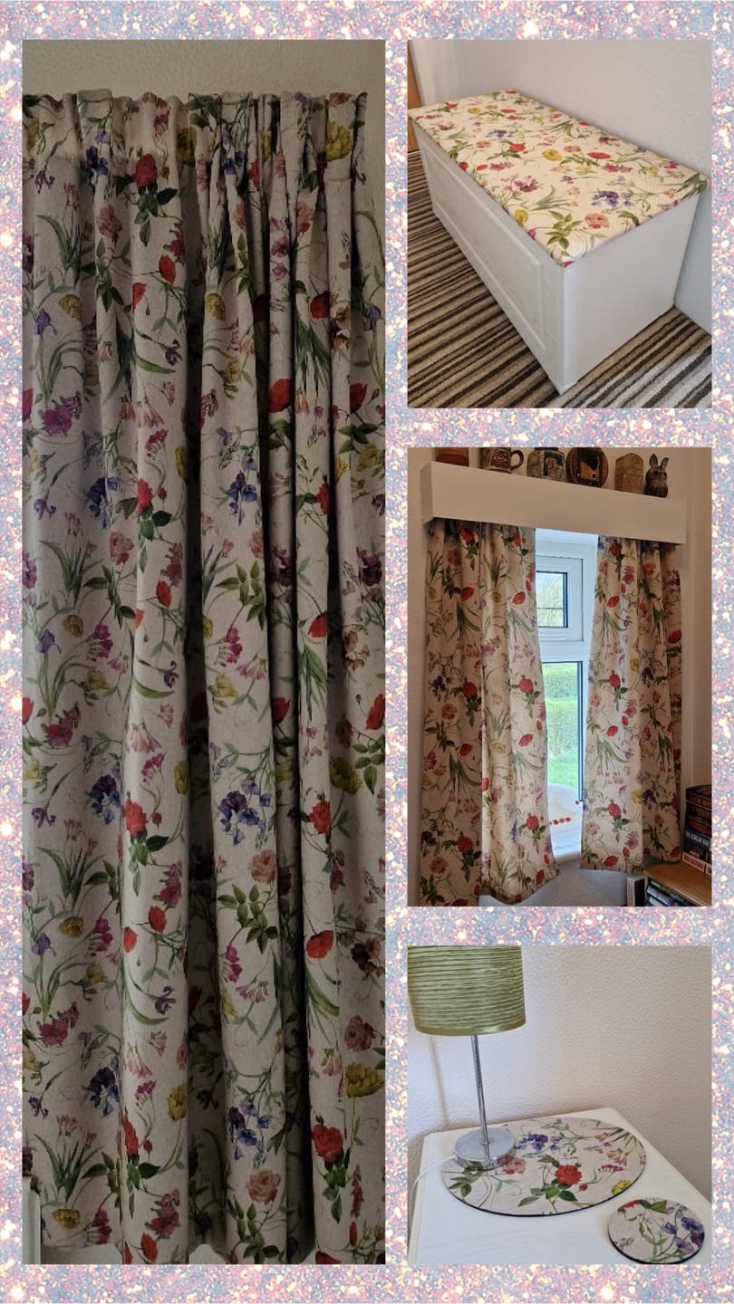Customer photo review of Classic Floral Digital Linen Look Polycotton Fabric