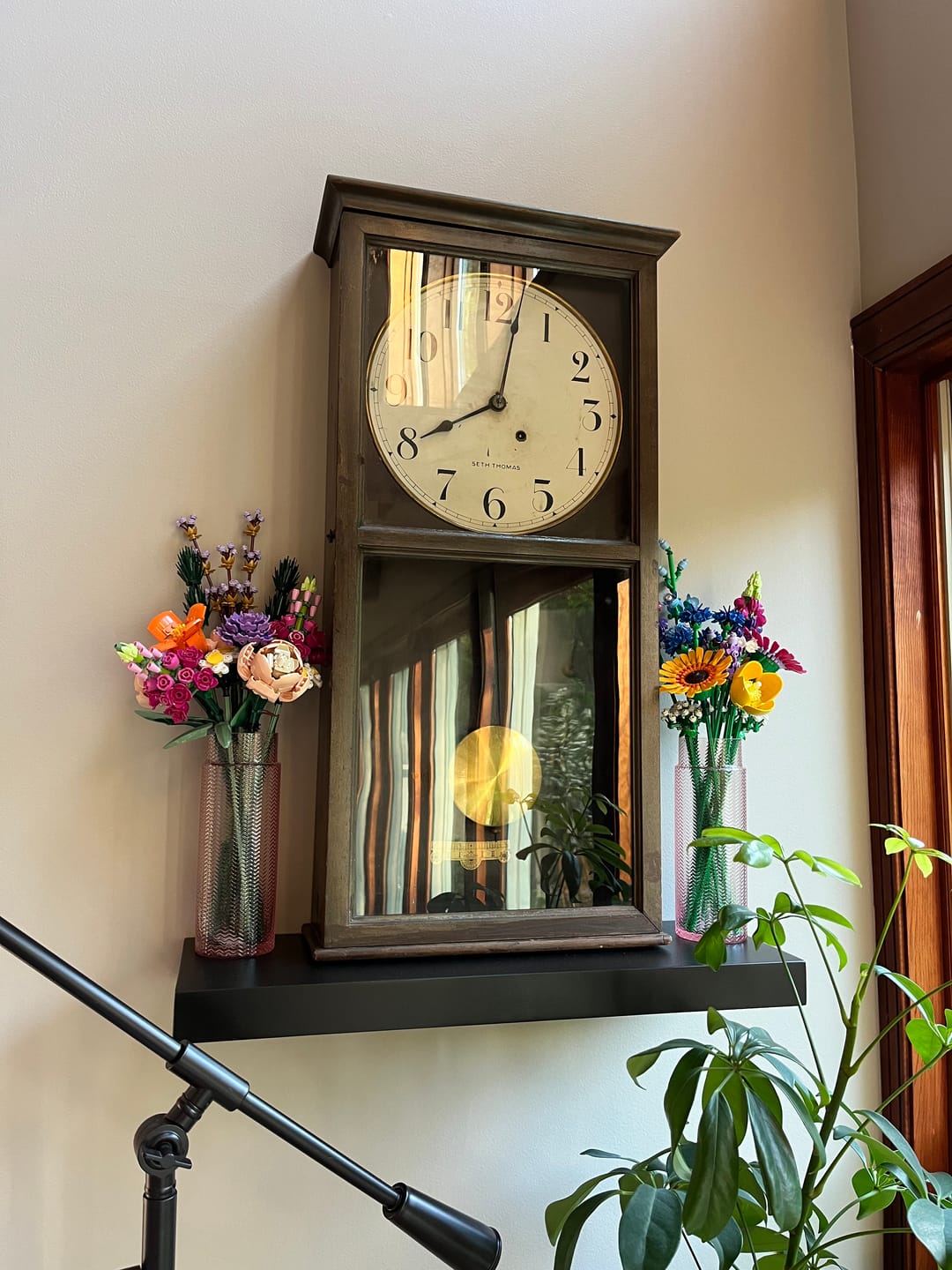 Customer photo review of Black & White Maple Floating Shelves