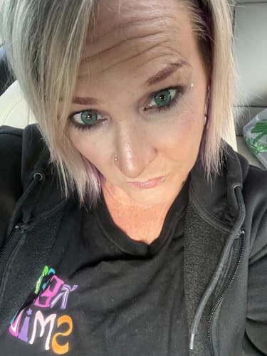 Customer photo review of Perla Blue Prescription Colored Contact Lenses