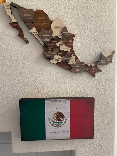 Customer photo review of Wooden Mexico Map  - Wood Wall Art - 3D and Multiyared Mexico Map