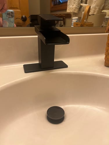 Customer photo review of Waterfall Single Hole Bathroom Sink Faucet Oil Rubbed Bronze