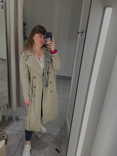 Customer photo review of Abby Trenchcoat - Beige