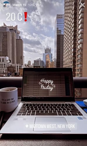 Customer photo review of It's a good day to work in climate mug