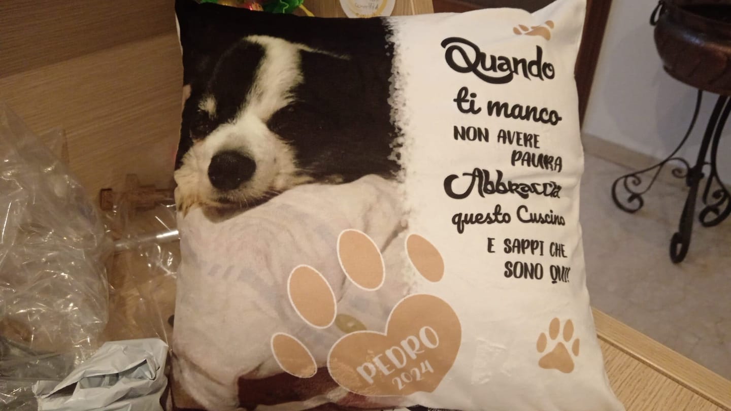 Customer photo review of Quando ti manco - Cuscino personalizzato