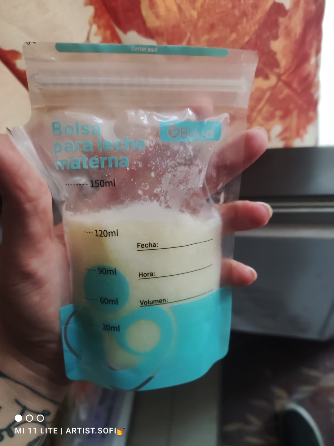 Customer photo review of Bolsa para leche materna 25un