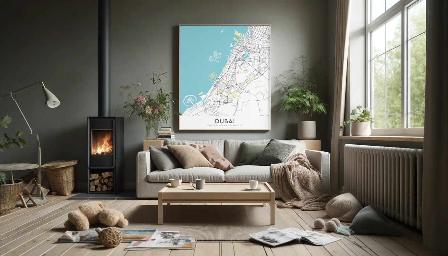 Customer photo review of Modern City Map of Dubai, UAE: Burj Khalifa, Palm Jumeirah, Downtown, Marina