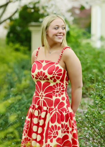 Customer photo review of Vivid Dreams Unique Ethnic Print Beaded Suspender Midi Dress