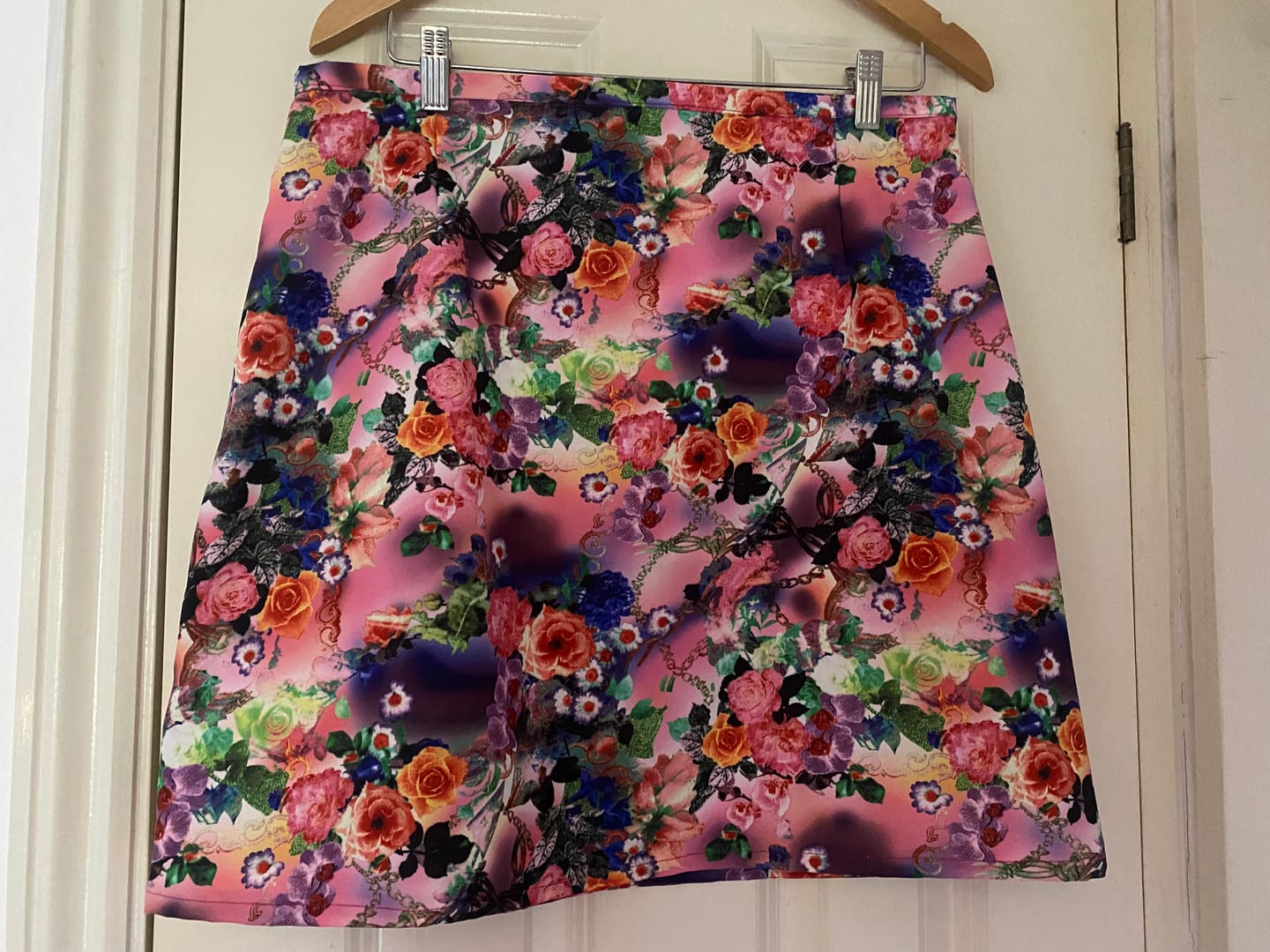 Customer photo review of Pink and Orange Floral Cotton-Touch Polyester Fabric