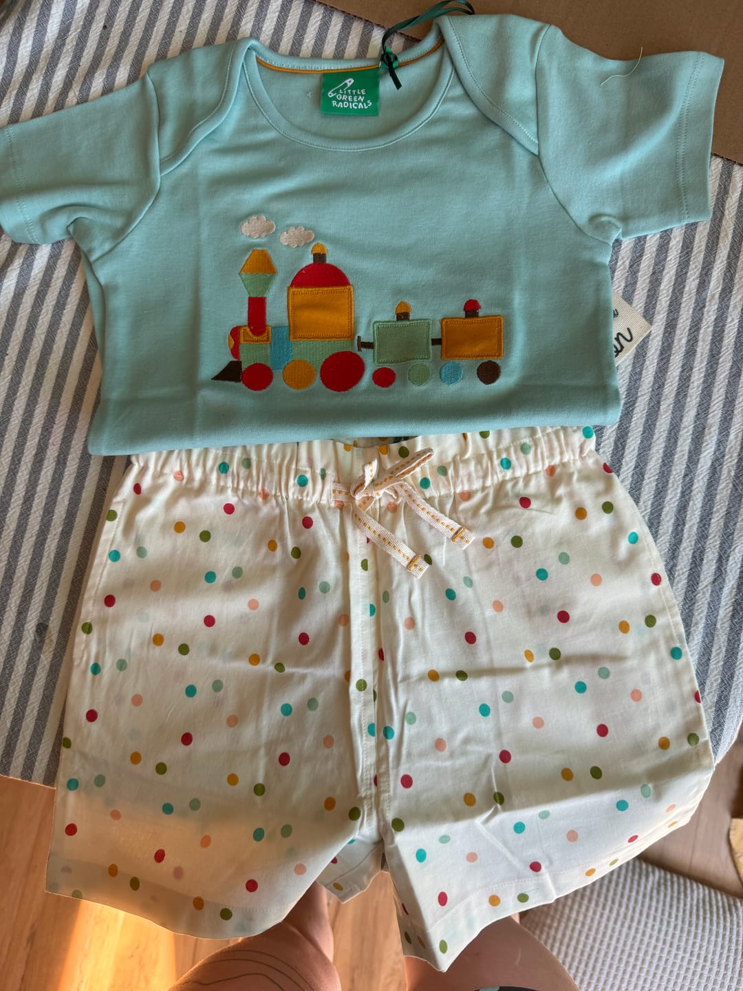 Customer photo review of By The Sea Rainbow Spots Shorts