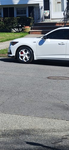 Customer photo review of CUSTOM 2 PIECE FORGED WHITE & BLACK WHEELS: RV-DS016