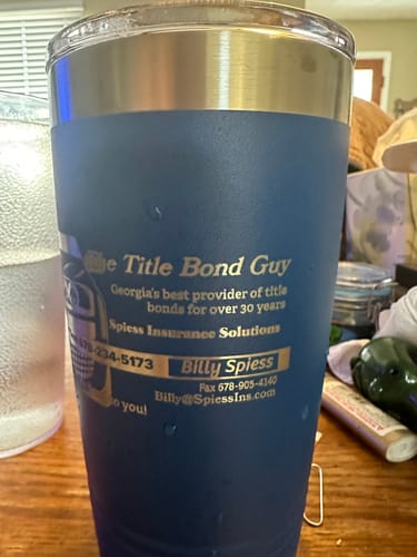 Customer photo review of (6) Custom 20oz Tumblers
