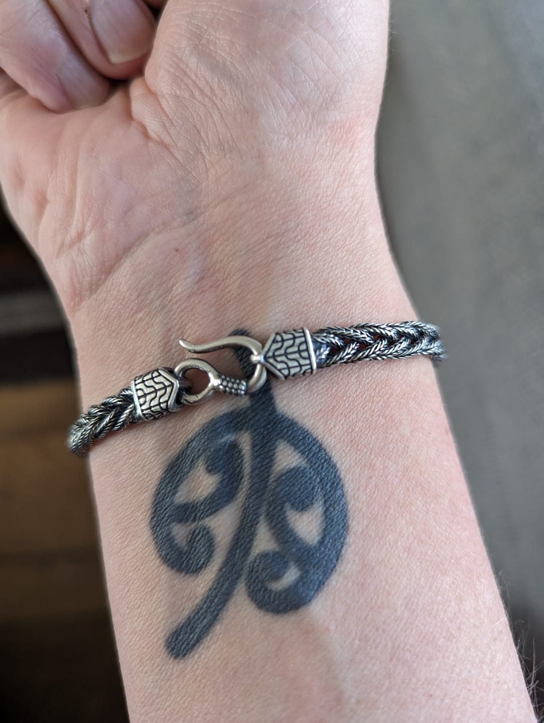 Customer photo review of WOVEN VIKINGS BRACELET. - 925 STERLING SILVER