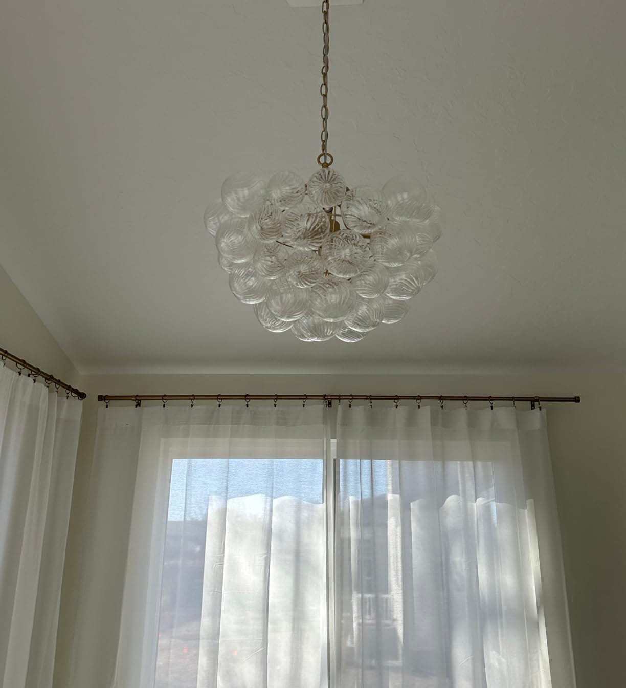 Customer photo review of Contemporary Clear Ribbed Bubble Chandelier