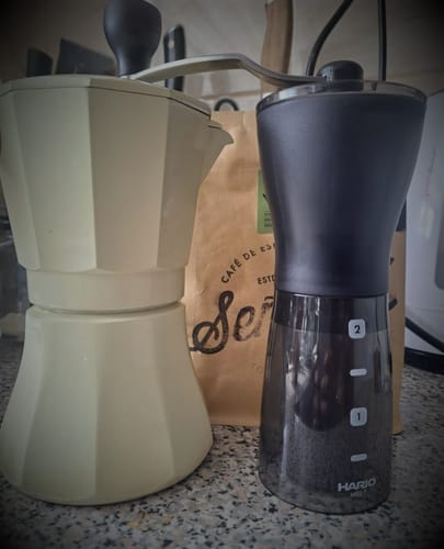 Customer photo review of Molinillo Manual Hario Mini Slim Plus