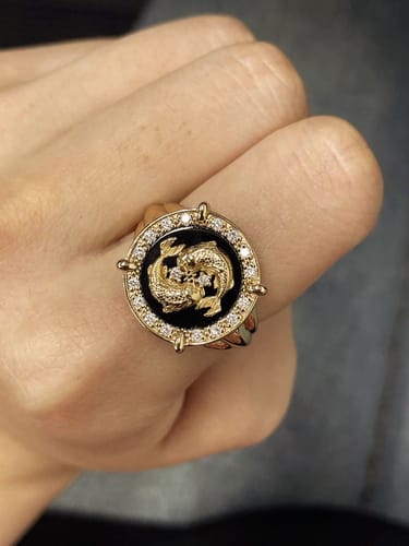 Customer photo review of Pisces Agate Diamond Ring