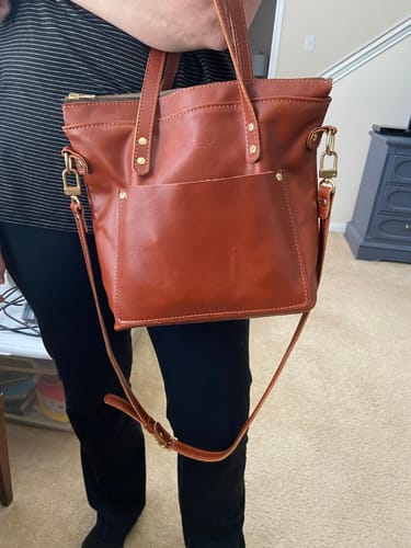 Customer photo review of No.74 | 'Chestnut' Women's Leather Crossbody Tote Bag