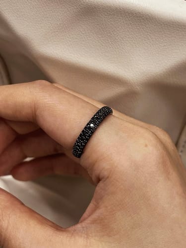 Customer photo review of Classic Dual Row Black Diamond Eternity Ring