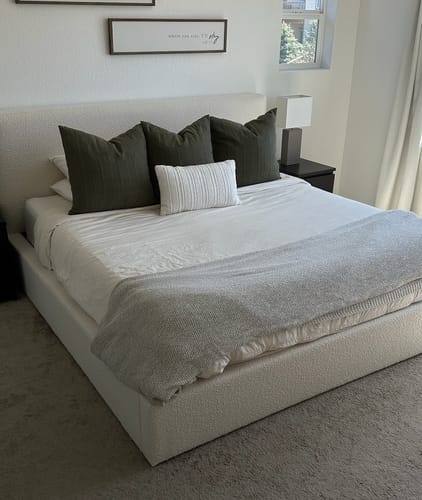 Customer photo review of Cloud Low Profile Bed - Ivory Boucle