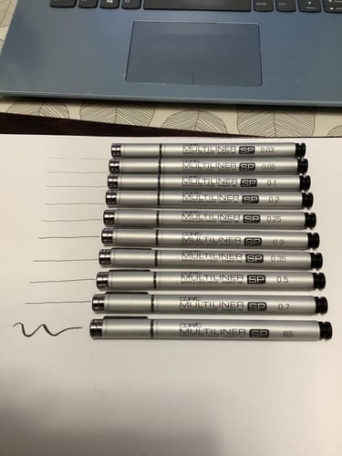 Customer photo review of Copic Multiliner SP - Set 10 Tiralíneas Negro 10A