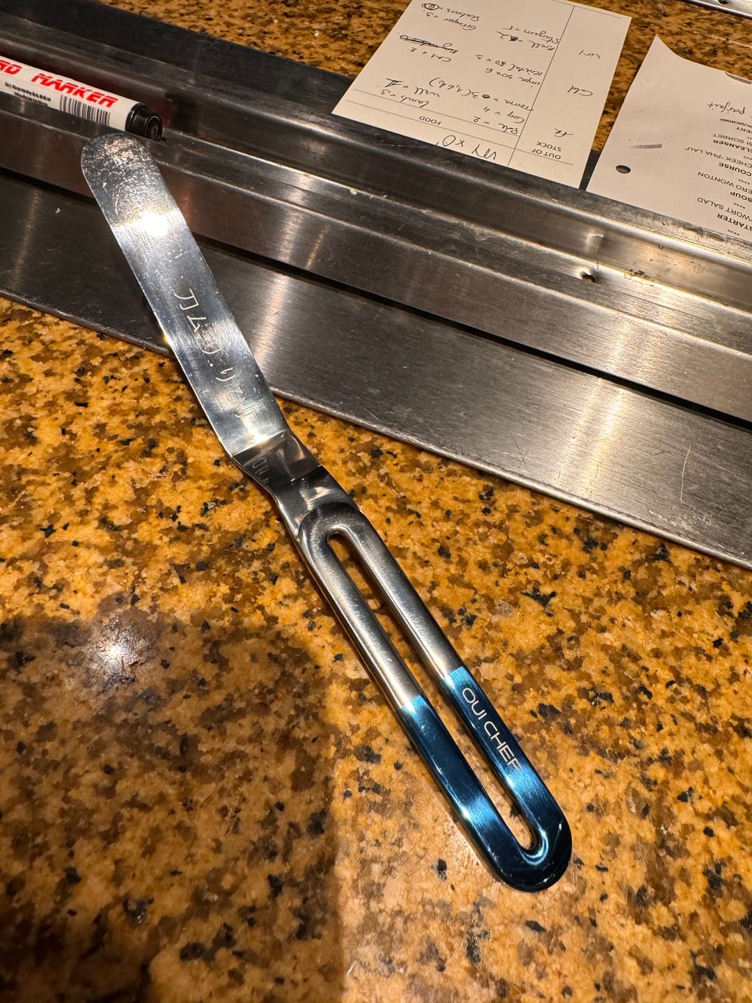 Customer photo review of 'LiftOff' Chef's Palette Knife