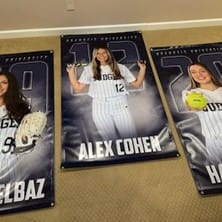 Customer photo review of Custom Sports Banner - The GOAT Softball