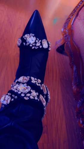 Customer photo review of ALONZA-BLACK STILETTO BOOT