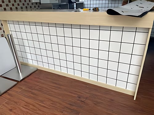 Customer photo review of Simple Solid Wood Reception Desk Cashier's Desk