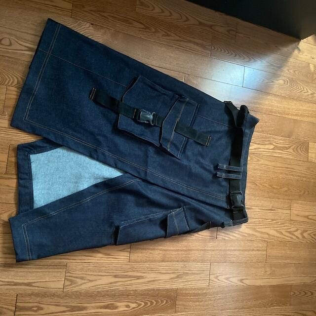 Customer photo review of Long Denim Low Waist Cargo Skirt