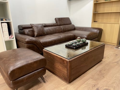 Customer photo review of FLORENCE - Sofa góc da 3 chỗ tựa gật gù