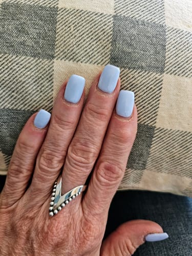 Customer photo review of Full Finger Chevron Thumb Ring Sterling Silver