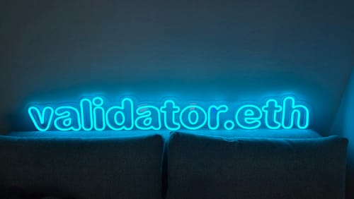 Customer photo review of Brite Lite New Neon Sign: validator.eth