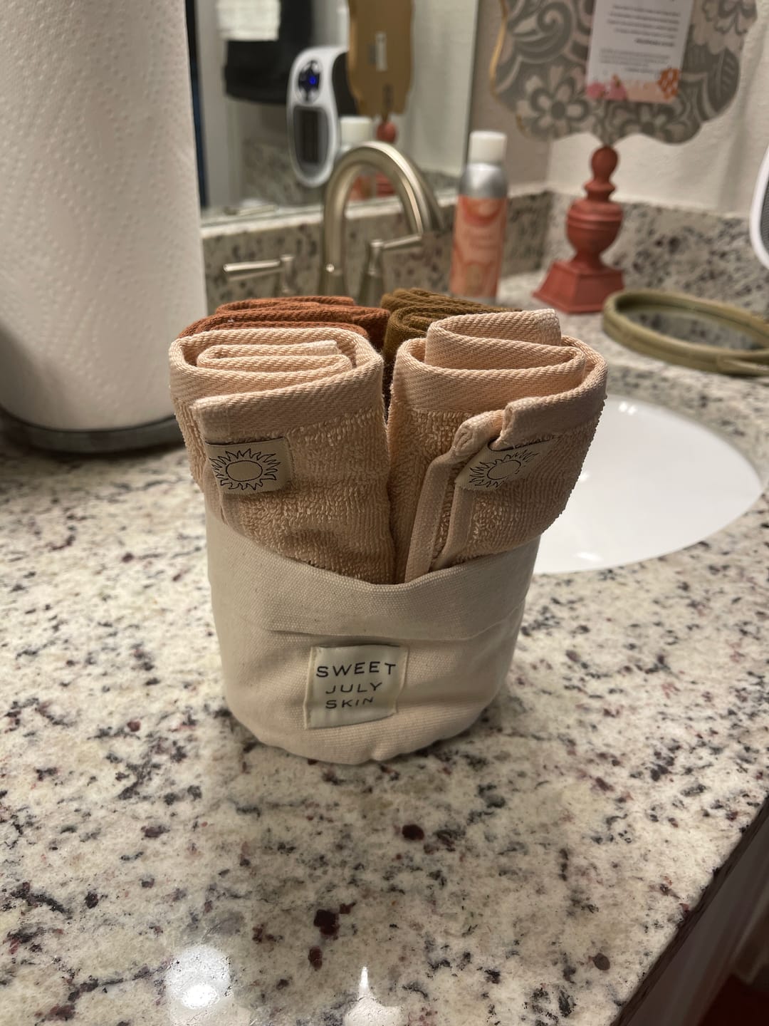 Customer photo review of Day + Night Face Towel Set (Set of 6)