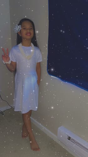 Customer photo review of Polynesia White Sunday Family Matching Tank Maxi Dress and Hawaiian Shirt Polynesian Pattern With Tropical Flowers LT14