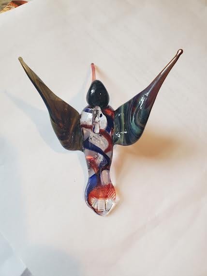 Customer photo review of Blue Glass Hummingbird with Infused Ash