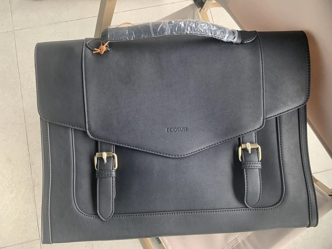 Customer photo review of Julie Vintage Vegan Briefcase