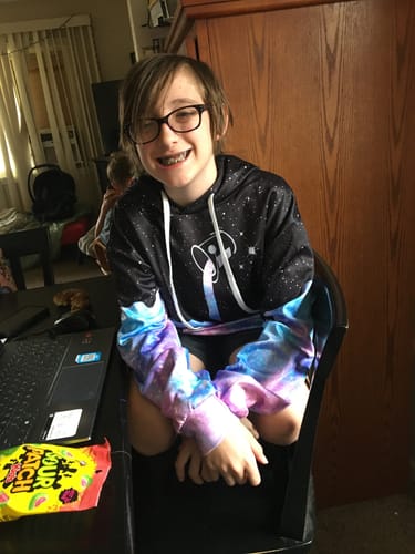 Customer photo review of Unisex Pouring Milk Starry Sky Digital Print Hoodie