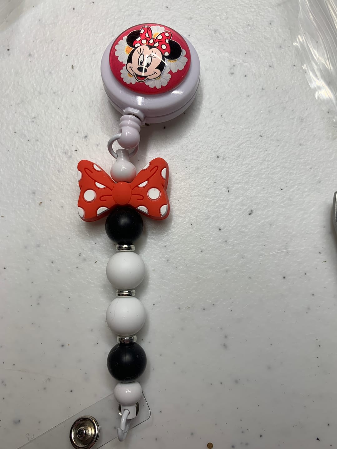 Customer photo review of Wholesale Badge Reels 1pc/5pcs DIY Beadable Bar  Retractable Keychain